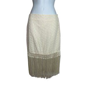Sz.S*Lulus*Cream-Colored Eyelet Fringe Skirt